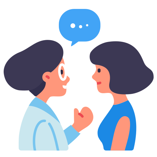 Talking with patient